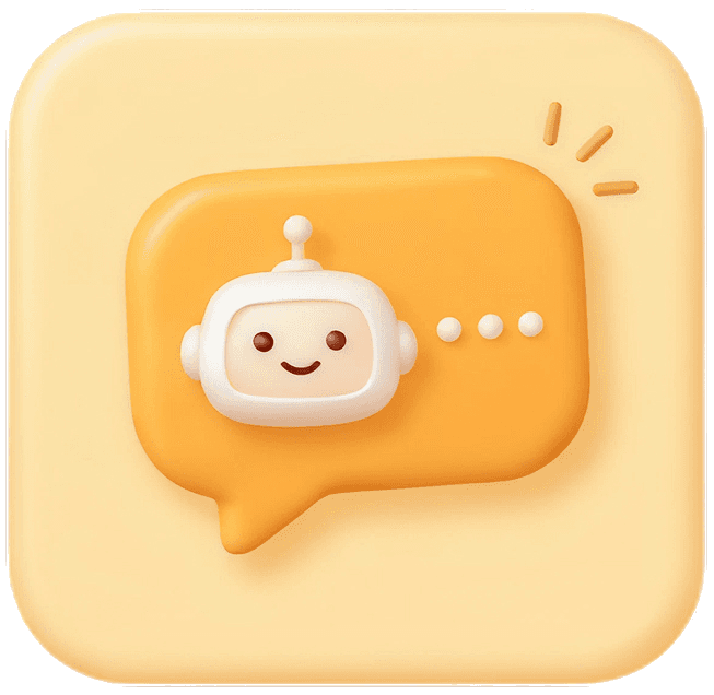 Friendly AI chat assistant illustration